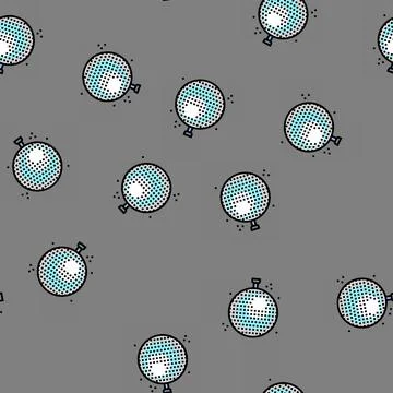 Disco ball retro music vector seamless pattern Stock Illustration