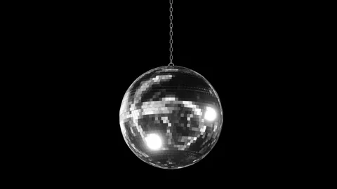 Disco ball rotating - 3D rendering - separated alpha channel - 4K Video stock 284914777