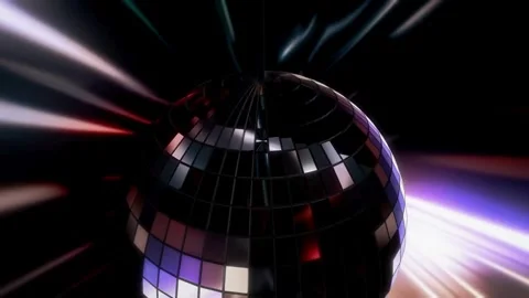 Disco ball seamless loop with multicolored reflections animation. Mirror di.. Stock Footage 265759867