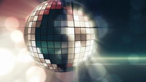 Disco ball seamless loop with multicolored reflections animation. Mirror di.. Stock Footage 265760640