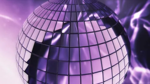 Disco ball seamless loop with multicolored reflections animation. Mirror di.. Stock Footage 265761521