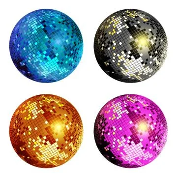 Disco ball set Stock Illustration