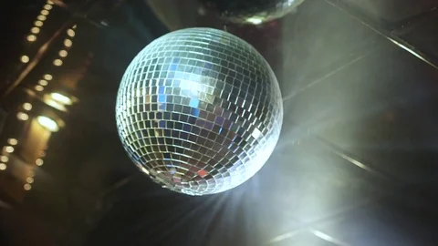 Disco Ball Shining Above Dance Floor with Fog Vídeo Stock 78683567