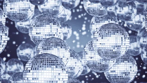 Disco Ball Silver Background Looped Video Stock Footage 146888431