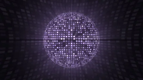 Disco Ball Silver Fly Around Video Animated Background Stock Footage 345641541