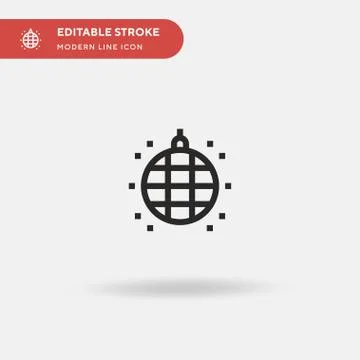 Disco Ball Simple vector icon. Illustration symbol design template for web mo Stock Illustration