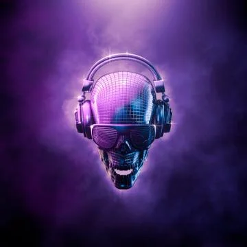 Disco ball skull Illustrazione stock