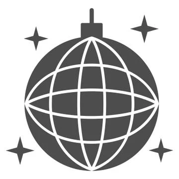 Disco ball solid icon, Sea cruise concept, sparkling party sphere decoration Stock Illustration