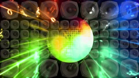 Disco Ball Spreakers Loop Stock Footage