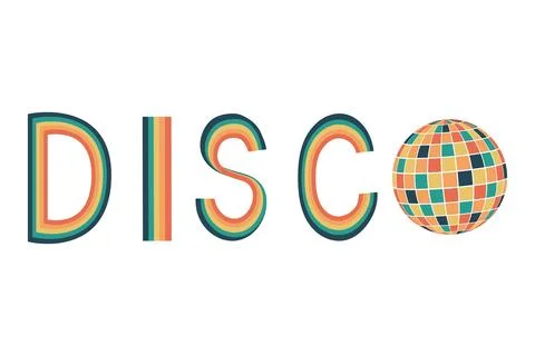 Disco ball. Template for postcard, poster, banner. Disco party. Groovy Stock Illustration