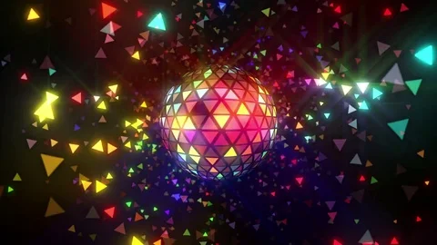 Disco ball Triangles VJ Loop Stock-Footage 72507023