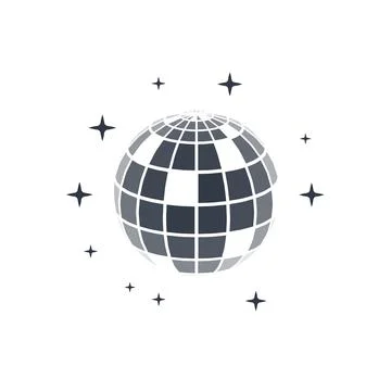 Disco ball vector in 3d style isolated on white background. Vector 3d disco ball Illustrazione stock