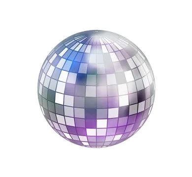 Disco ball vector in 3d style isolated on white background. Vector 3d disco ball Stock Illustration