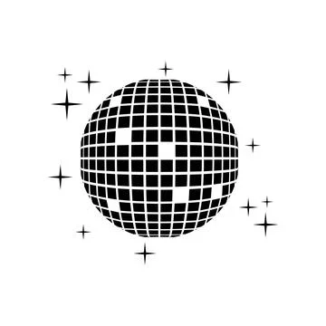 Disco Ball Vector Icon Isolated on White Background for Party and Nightlife.. Stock Illustration