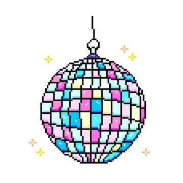 Disco ball vector pixel art Stock Illustration