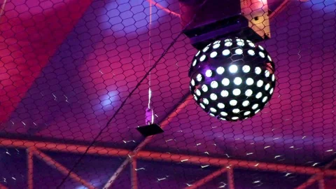 Disco Ball, View From Below Stage Light, Mirror Ball Stock Footage 120970093