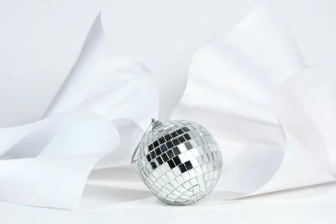 Disco ball on white background discards reflexes Stock Photos