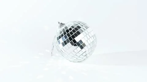 Disco ball on white background discards reflexes Stock Photos