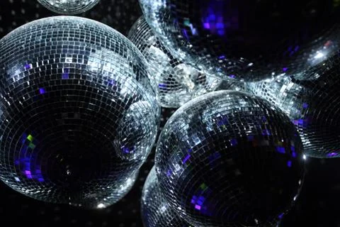 Disco balls in dark Foto stock