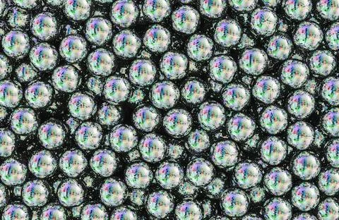 Disco balls pile, background. 3D rendering Stock Illustration