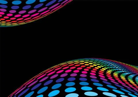 Disco balls Rainbow background inspired by disco lights with copy space Co... Stock Photos