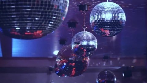 Disco Balls Reflecting Light Stock Footage 91488364