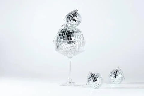 Disco balls on white background discards reflexes Stock Photos