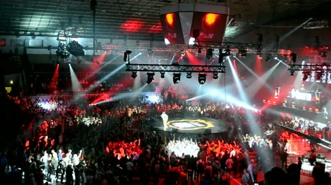 Disco, break-dance show Burn Battle School 2014 in Kiev, Ukraine. Video stock 41456235