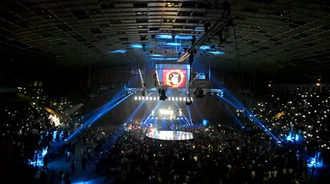 Disco, break-dance show Burn Battle School 2014 in Kiev, Ukraine. Video stock 41543657