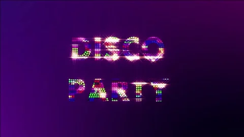Disco, brilliant text in the style of the 90s. VJ loop animation for music Stock Footage 152789116
