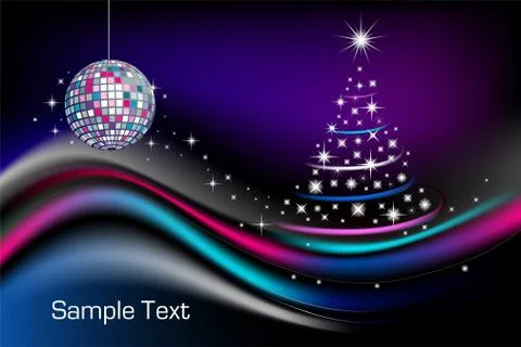 Disco Christmas tree Stock Illustration