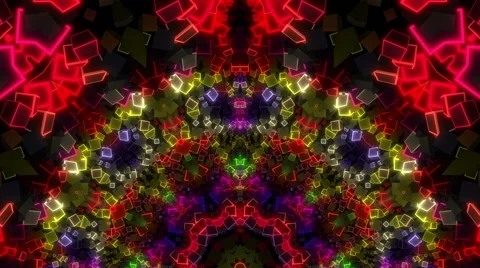 Disco cubes kaleidoscope visual Stock Footage 64870625