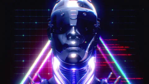 Disco Cyberpunk Robot Stock-Footage 263333550