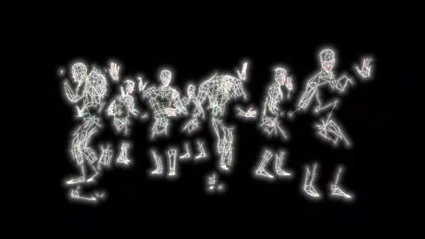 Disco Dance Many People White Glow Stock Footage 338190463