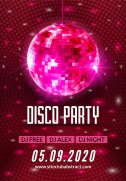 Disco dance party background flyer poster. Vector party template design. Light Illustrazione stock