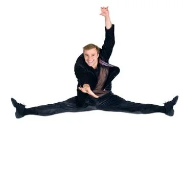 Disco dancer jumping Stock Photos