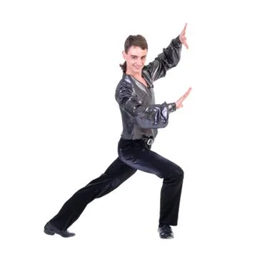 Disco dancer showing some movements Stock Photos