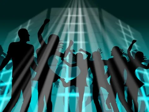 Disco dancing indicates dancer dance and discotheque Stock Illustration