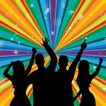 Disco dancing indicates discotheque joy and parties Stock Illustration
