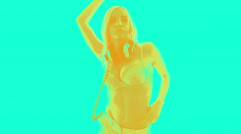 Disco dancing woman Stock Footage 34286116