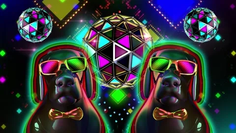Disco Dogs Background Stock Footage 344521705