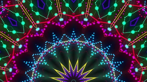 Disco dots kaleidoscope stage visual Video stock 64868131