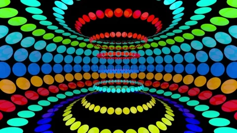 Disco flashing circles background. Seamless loop Stock Footage 111916117