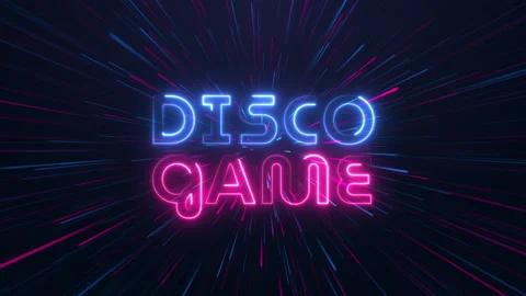 Disco game - neon text Stock Footage 180717105