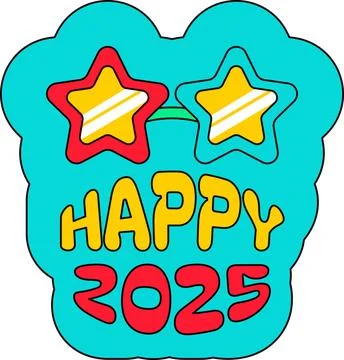 Disco Glasses Star Shaped Frames Retro Y2k Sticker イラスト素材