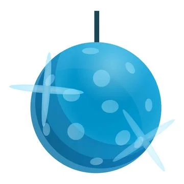 Disco glowing globe icon, cartoon style Stock Illustration