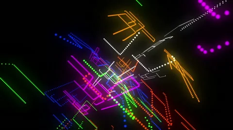 Disco glowing LED strokes Video stock 64272608
