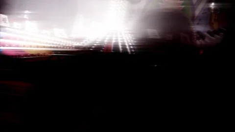 Disco jet in strobe light and in fast horizontal movement, seventies design Stock Footage 89044944