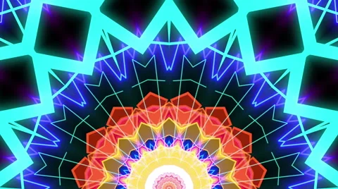 Disco kaleidoscope stage visual Stock Footage 64868438