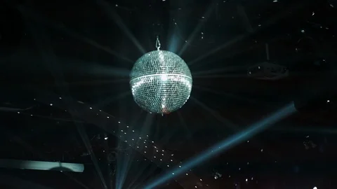 Disco Layer On The Background Of Dark Wall. Holiday. Stock Footage 110755096